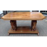 Coffee Table on Carved Elephant Supports