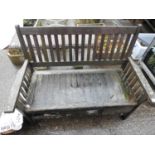 Wooden Garden Bench with Two Drawers