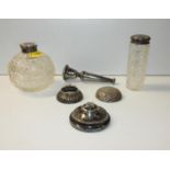 Silver Dressing Table Pot and Various Pieces of Silver
