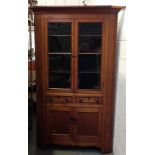 Victorian Oak Corner Cabinet