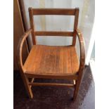 Wooden Chair with Curved Arms