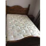 Pine Double Bed Frame with Mattress