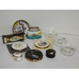 Collectables - Pin Dishes, Compacts and Table Lighter etc