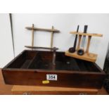 Pipe Stand with Pipes and Wooden Boxes etc