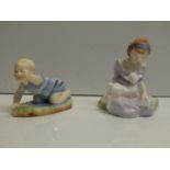 Royal Doulton Figurine - Mary had a Little Lamb and Royal Worcester Michael