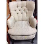 Upholstered Button Backed Armchair