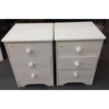 Pair of Three Drawer Bedside Tables