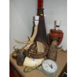 Antler Lamp, Scales and Horn etc