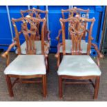 4x Upholstered Carver Chairs