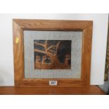 Framed Beaten Copper Picture