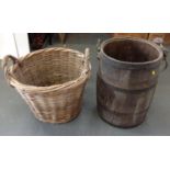 Coopered Barrel and Log Basket