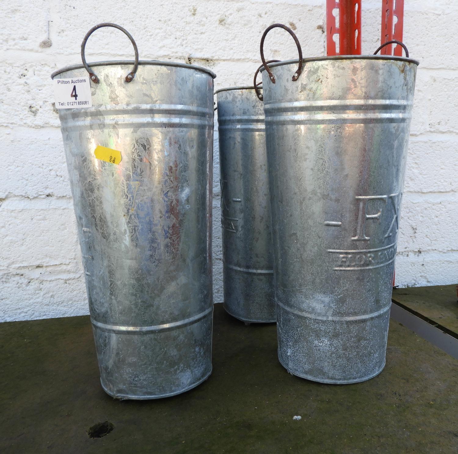 4x Galvanised Pots