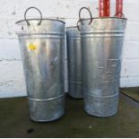 4x Galvanised Pots