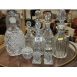 Quantity of Decanters and Candlesticks etc