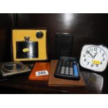 Hip Flask, Calculator and Alarm Clock etc