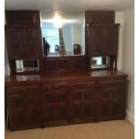 Large Edwardian Mahogany Carved Mirror Back Sideboard