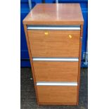 Three Drawer Wooden Filing Cabinet