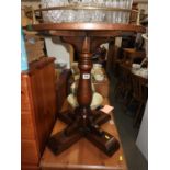 Circular Pub Type Table with Beaten Copper Top and Brass Type Gallery