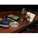 Bridge Set, Commemorative Ware, Military Belt and Paperweight etc