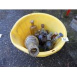 Builders Bucket and Contents - Old Bottles