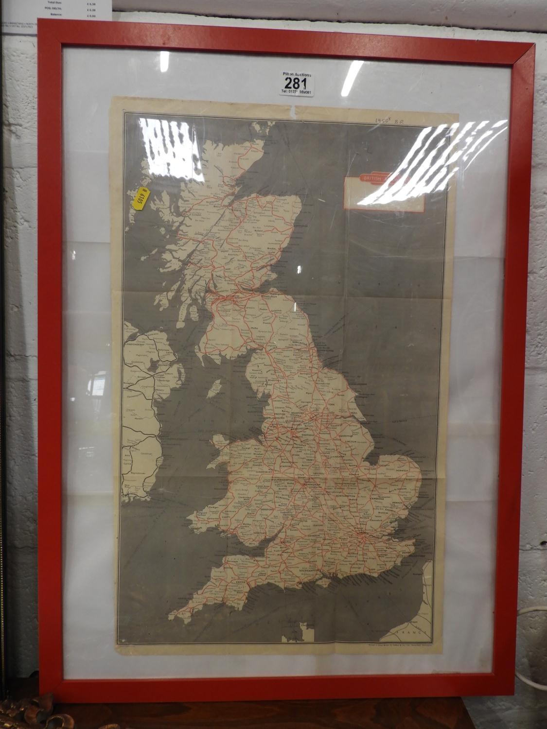 Framed Map of British Railways