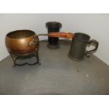 Pewter Tankard, Vase etc