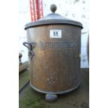 Metal Lidded Coal Box