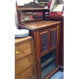Carved Wood Cabinet with Bevelled Mirror to Top