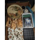 Rattan Dolls, Bowl and Cased Dessert Forks etc