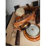 Box of Misc - Barometer, Model Boat etc