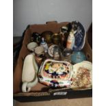 Box of Misc - Plates, Salt & Pepper Pots etc