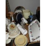 Box of Misc - Pin Dishes, Vases and Photo Frame etc