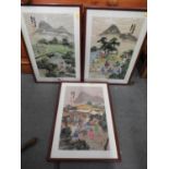 3x Framed Oriental Pictures