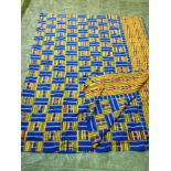 Large Piece of Kente Cloth Woven in Strips from Ghana