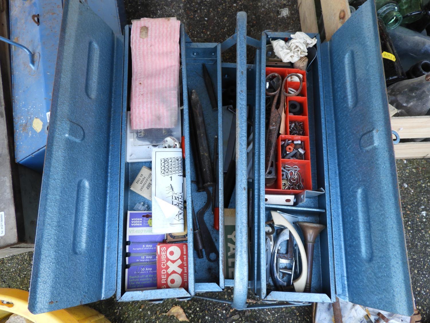 Metal Tool Box and Contents