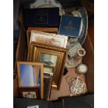 Box of Misc - Pictures, Collectors Plates etc