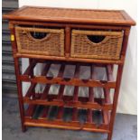 Bamboo Wine Rack with Two Drawers