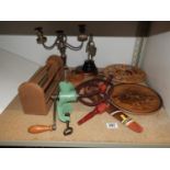 Treen, Boomerang and Vintage Mincer etc