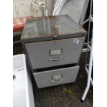 Vintage Two Drawer Metal Filing Cabinet