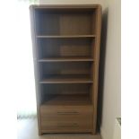 Modern Oak Effect Bookshelves with Two Drawers