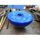 Blue Glazed Garden Pot/Water Feature