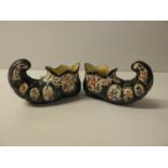 Pair of Ceramic Glazed Clogs