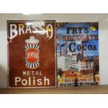 2x Metal Signs - Brasso and Fry's