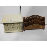 Miniature Chest of Drawers and Letter Rack