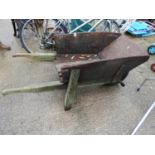 Wooden Wheelbarrow Used as Planter