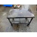 Vintage Metal Wheeled Table