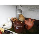 Enamel Kettle, Flagon etc