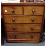 Victorian Mahogany Two over Three Chest of Drawers - Keys in Office