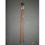 2x Silver Mounted Batons