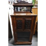 Carved Victorian Side Cabinet with Mirrored Upstand